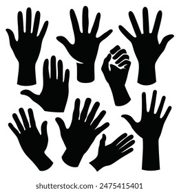 Versatile Hand Sign Vector Set, Varied Hand Signs for Creative Design, Expressive Hand Gestures Vector Collection