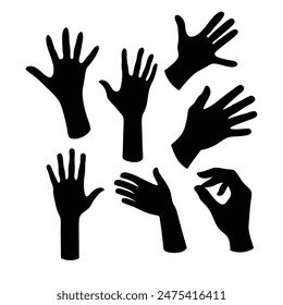 Versatile Hand Sign  Vector Set, Hand Signs Vector Graphics, Varied Hand Signs  for Creative Design