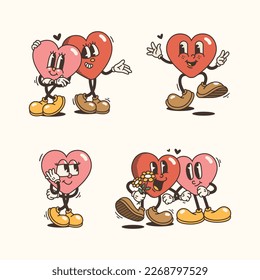 Versatile Heart Mascot Character Set with Varied Poses and Expressions