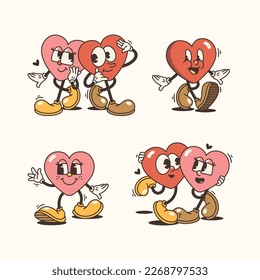 Versatile Heart Mascot Character Set with Varied Poses and Expressions