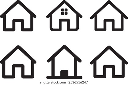 Versatile Home Icon Bundle: imagens vetoriais limpas e de alta qualidade para o design da interface do usuário.