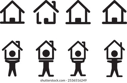 Versatile Home Icon Bundle: imagens vetoriais limpas e de alta qualidade para o design da interface do usuário.