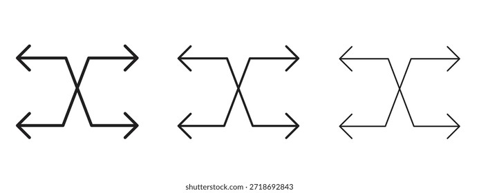 Conjunto de pictograma negro con logotipo de icono versátil. arte de contorno de línea delgada.