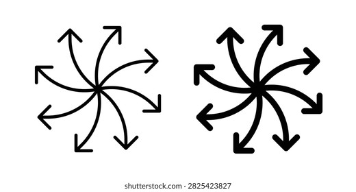 Versatile icon representing flexibility, adaptability, variety, multiple applications, and practical solutions. This editable vector icon suits business, technology, services, marketing, and professional designs.