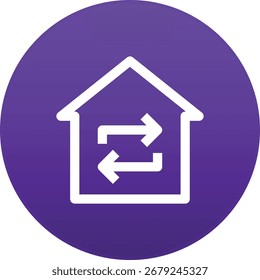 Un icono versátil que representa una casa con un símbolo comercial, adecuado para bienes raíces, construcción o servicios financieros. Presenta líneas limpias y una estética profesional.