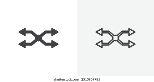 Versatile icon in solid and outlined style
