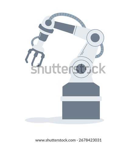 A versatile industrial robot arm with a gripper, designed for complex assembly lines. It represents the pinnacle of modern engineering and manufacturing automation.