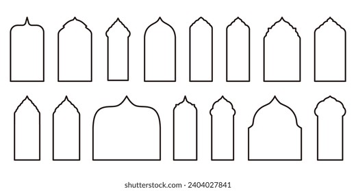 Versatile Islamic Style Outline Borders and Frame Design Templates. 