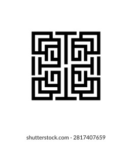 Versatile labyrinth symbol ideal for security, technology, or strategy branding.