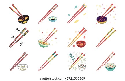 Conjunto de ícones estilo de vida versátil com sinos de beleza, monitor de pressão arterial, calendário, utensílios de cozinha, chaleira elétrica, kit de primeiros socorros e colagem decorativa para louça
