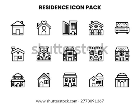Versatile Line vector icons from Residence for UI and UX.