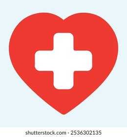 A versatile logo design combining a heart and a cross, perfect for medical, healthcare, or charity organizations. Convey care, compassion, and professionalism.