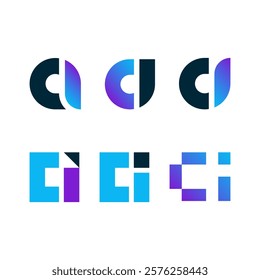 A versatile logo set featuring various creative interpretations of the letters "C" and "I". The designs range from sleek and minimalist to dynamic and geometric