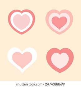 A versatile love shape vector illustration, perfect for enhancing digital and print designs. This high-quality graphic features elegant heart shapes, ideal for logos, wedding invitations, and Valentin