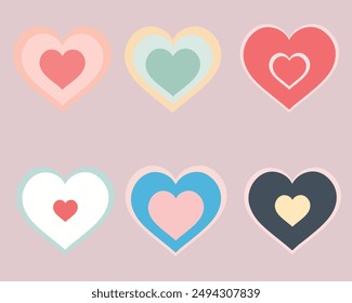 A versatile love shape vector illustration, perfect for enhancing digital and print designs. This high-quality graphic features elegant heart shapes, ideal for logos, wedding invitations and Valentin.