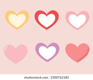 A versatile love shape vector illustration, perfect for enhancing digital and print designs. This high-quality graphic features elegant heart shapes, ideal for logos, wedding invitations, and Valentin