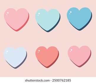 A versatile love shape vector illustration, perfect for enhancing digital and print designs. This high-quality graphic features elegant heart shapes, ideal for logos, wedding invitations, and Valentin