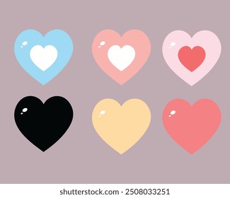 Una Ilustración vectorial versátil en forma de amor, perfecta para realzar diseños digitales e impresos. Este gráfico de alta calidad presenta elegantes Formas de corazón, ideales para logotipos, invitaciones de boda y Valentin.