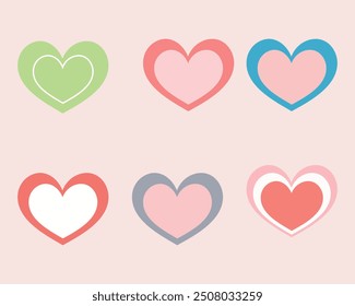 A versatile love shape vector illustration, perfect for enhancing digital and print designs. This high-quality graphic features elegant heart shapes, ideal for logos, wedding invitations and Valentin.