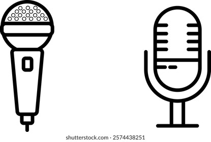 "Versatile Microphone Icon for Audio Recording, Broadcasting, and Communication-Themed Designs"