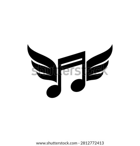 Versatile minimalist logo featuring a musical note with wings, perfect for music schools, streaming services, and entertainment branding looking to convey freedom and inspiration.
