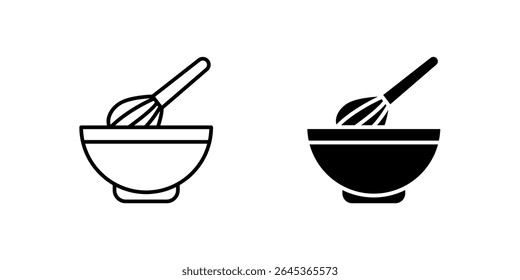 Ícone de tigela de mistura versátil definido perfeito para aplicativos culinários, receitas e sites de kitchenware.