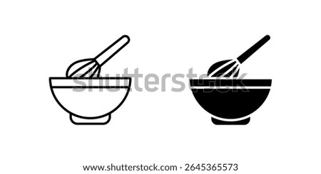 Versatile mixing bowl icon set perfect for culinary apps, recipes, and kitchenware sites.