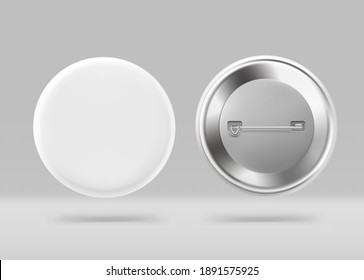 Versatile mockup of white badge. Vector realistic illustration, ready and simple to use for your design. The mock-up will make the presentation look as realistic as possible. 