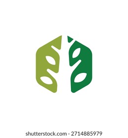 Um logotipo versátil de natureza abstrata moderna com uma folha estilizada ou elemento vegetal, ideal para marcas ecológicas, produtos orgânicos ou iniciativas ambientais.