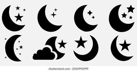 "Versatile Moon Icon Illustration Perfect for Branding and Web Use"