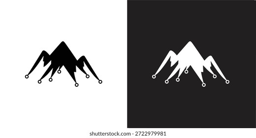 Desenhos de logotipo de montanha versátil em preto e branco, perfeito para projetos de marca e design