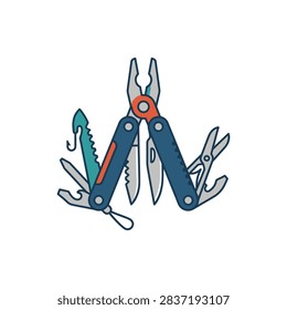 A versatile multi tool is displayed on a clean white background