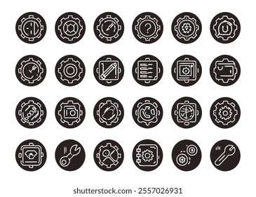 A versatile pack of 36 cost-effective, editable line icons, perfect for various projects. These simple yet effective icons cover a broad range of topics and are easily customizable.