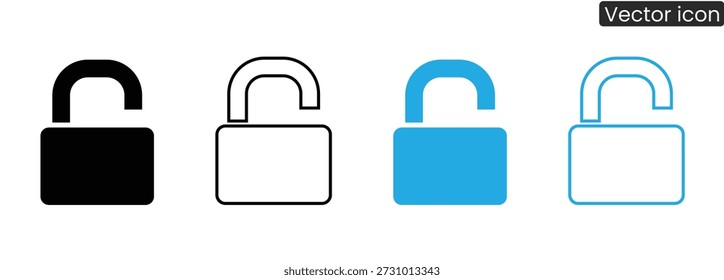 Versatile padlock icons for security and protection concepts