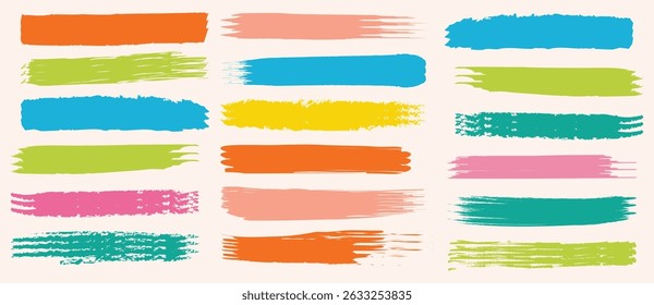 Versatile Paint Stroke Pack – Abstract Ink and Paint Elements in Color and Black Variations