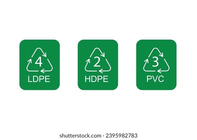 Versatile Plastic Icon Set - LDPE, HDPE, PVC
