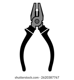 Versatile pliers tool with black handles, for gripping and cutting tasks