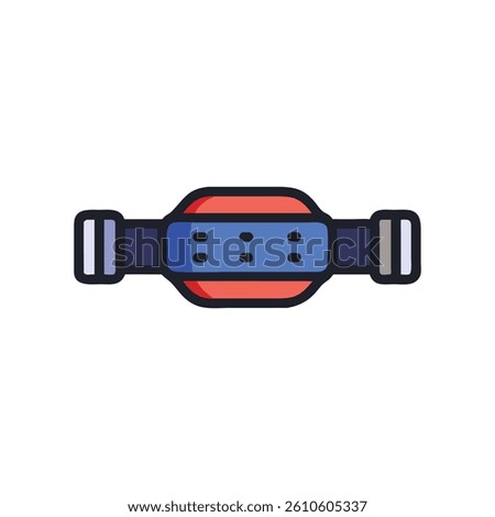 Versatile Powerlifting Competition Belt Icon. Design of Fitness and Gym Icons.