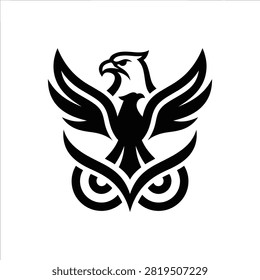Versatile predatory bird logo representing wisdom, vision, and leadership.