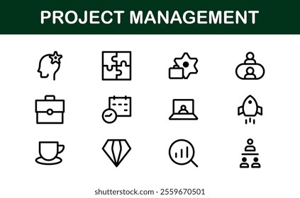 Versatile Project Management Icons - Designed for Task Management, Scheduling, and Team Tools