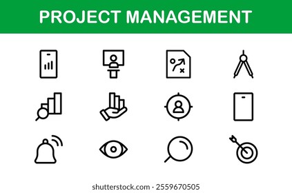 Versatile Project Management Icons - Designed for Task Management, Scheduling, and Team Tools