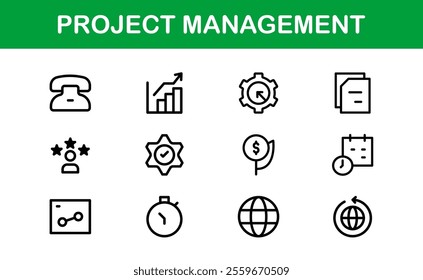 Versatile Project Management Icons - Designed for Task Management, Scheduling, and Team Tools