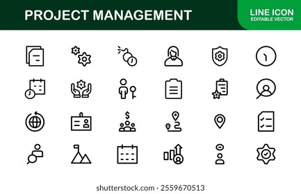Versatile Project Management Icons - Designed for Task Management, Scheduling, and Team Tools