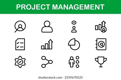 Versatile Project Management Icons - Designed for Task Management, Scheduling, and Team Tools