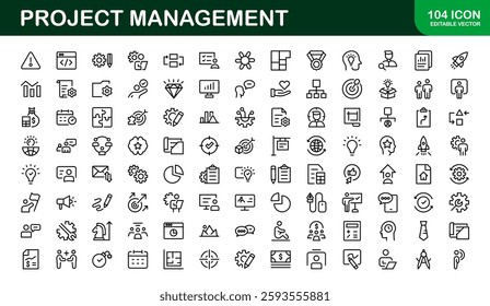 Versatile Project Management Icons - Designed for Task Management, Scheduling, and Team Tools