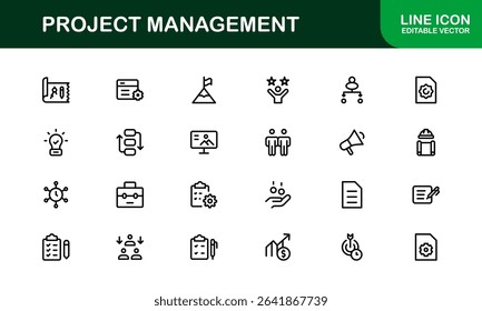 Versatile Project Management Icons - Designed for Task Management, Scheduling, and Team Tools