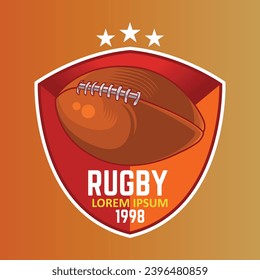 Ein vielseitiges Rugby-Emblem, das Kraft und Finesse verbindet und sich für dynamische Sportgrafiken, Teamartikel und moderne athletische Bilder in verschiedenen Medien eignet