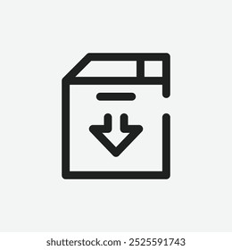 A versatile save icon, perfect for websites, apps, or any project requiring a clear and simple diskette symbol. Available in both filled and outline styles.download icon.