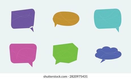 A versatile set of colorful, textured speech and thought bubbles featuring rounded rectangles, smooth ovals, polygon shapes, cloud callouts, and ticket-style frames. Perfect for comic book art, social media posts, chat UI UX app design, quote containers, stickers, and promotional graphics.

#SpeechBubbles #ThoughtBubbles #VectorDesign #GraphicAssets #ComicCallouts #DialogueBoxes #ChatUI #CreativeGraphics #DesignElements #VectorGraphics
