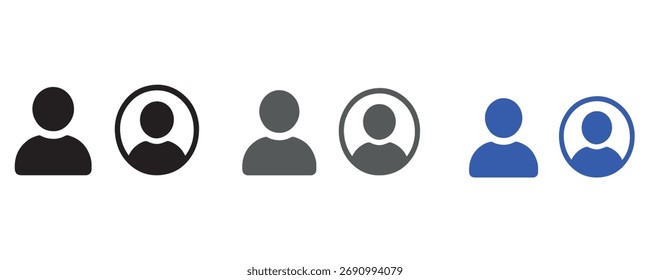 Um conjunto versátil de ícones coloridos de perfil de usuário, perfeito para aplicativos, sites e interfaces digitais. Apresenta diversas representações de usuários.